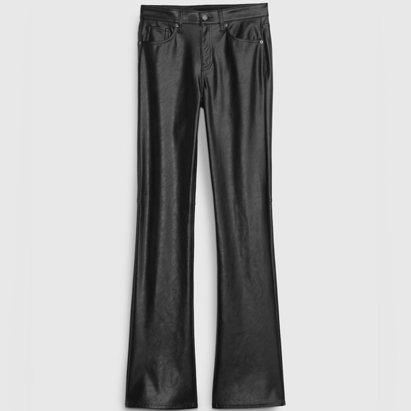 NWT GAP Mid Rise Vegan Leather Baby Boot Black Pants Size 29 Short - Picture 4 of 14